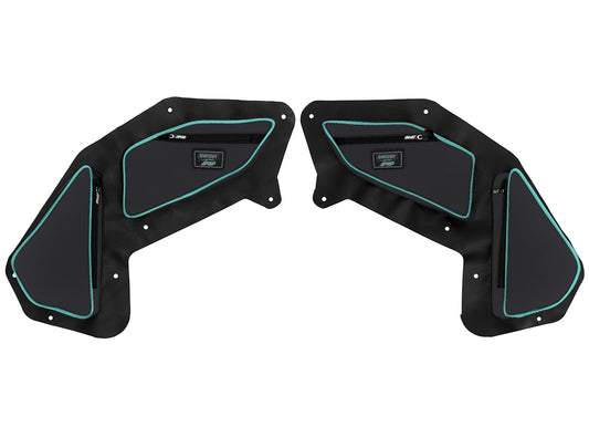 PRP Shreddy Rear Door Bags for Polaris RZR PRO XP4 PRO R4 Turbo R4 Pair - Black and Teal