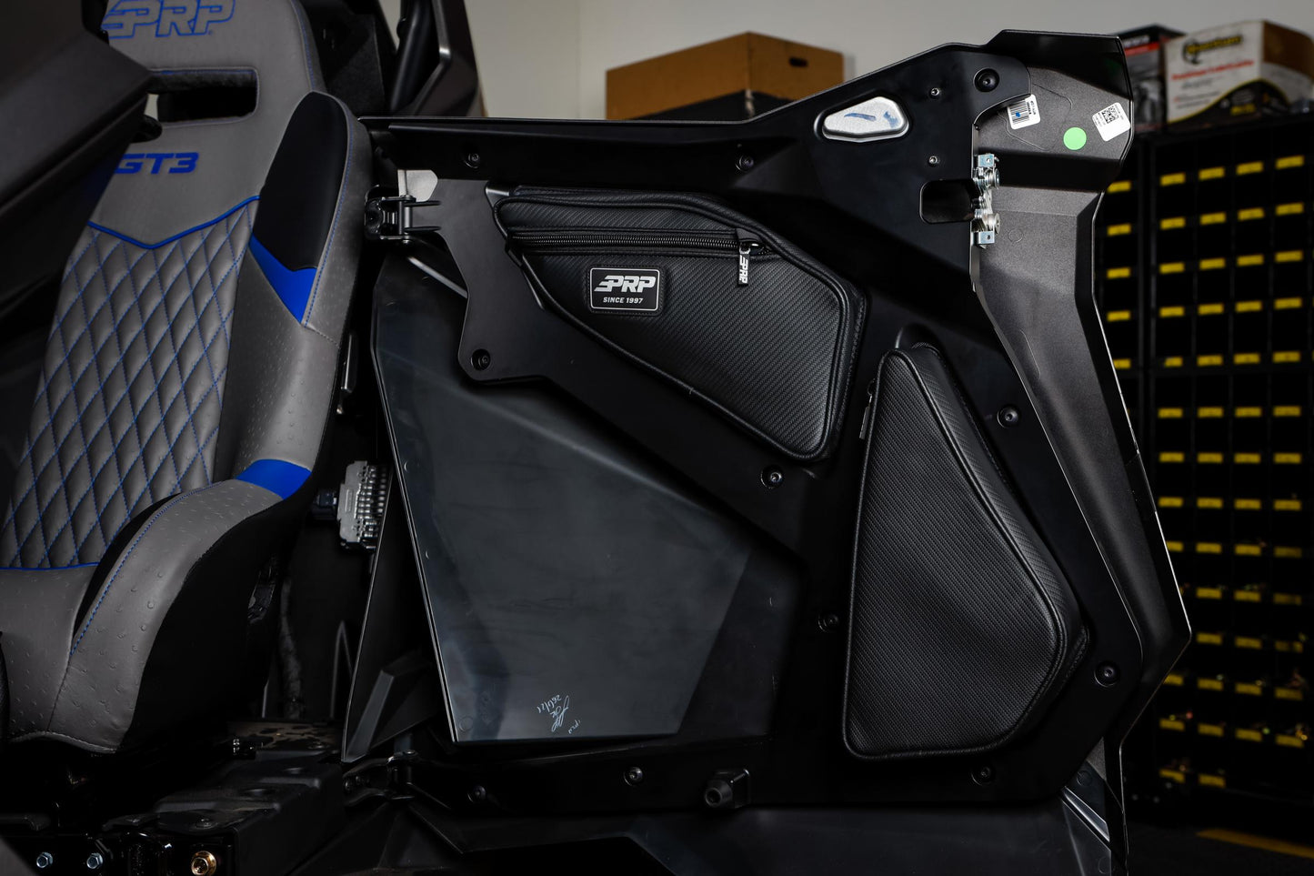 PRP Shreddy Rear Door Bags for Polaris RZR PRO XP4 PRO R4 Turbo R4 Pair Black and Pink PRP Seats