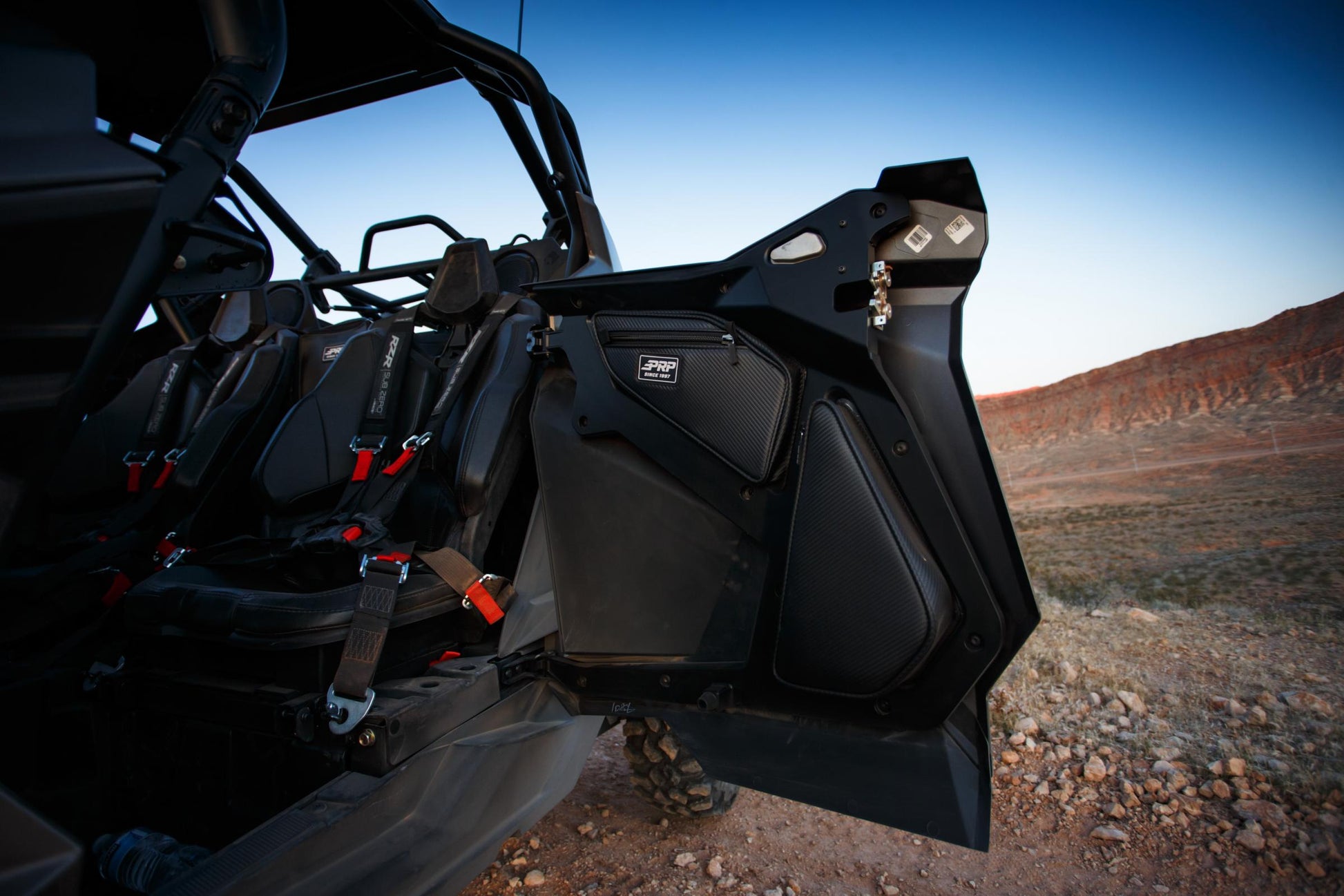 PRP Shreddy Rear Door Bags for Polaris RZR PRO XP4 PRO R4 Turbo R4 Pair Black and Pink PRP Seats
