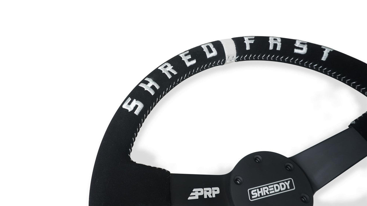PRP X Shreddy Shred Fast Steering Wheel 13 Inch Diameter Black and White Deep Dish PRP Seats