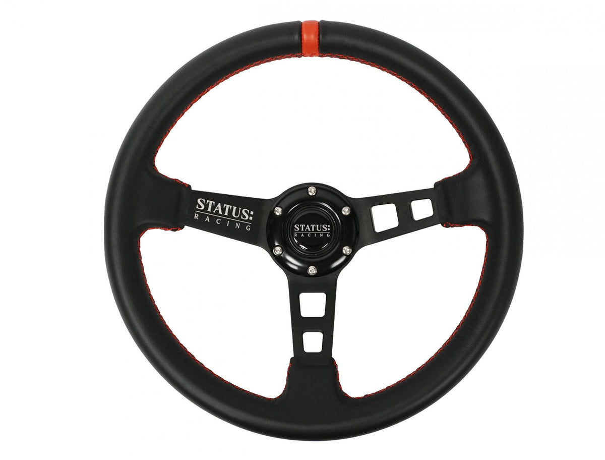 Deep Dish Leather Steering Wheel 13 Inch Diameter