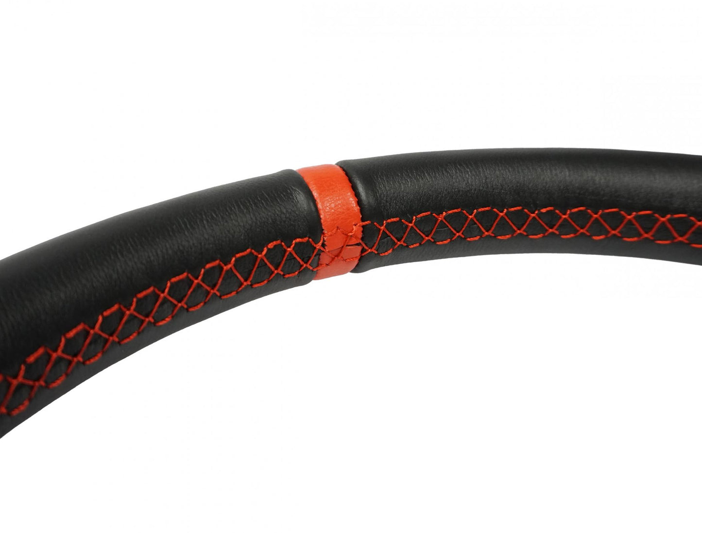 Deep Dish Leather Steering Wheel 13 Inch Diameter Red PRP Seats