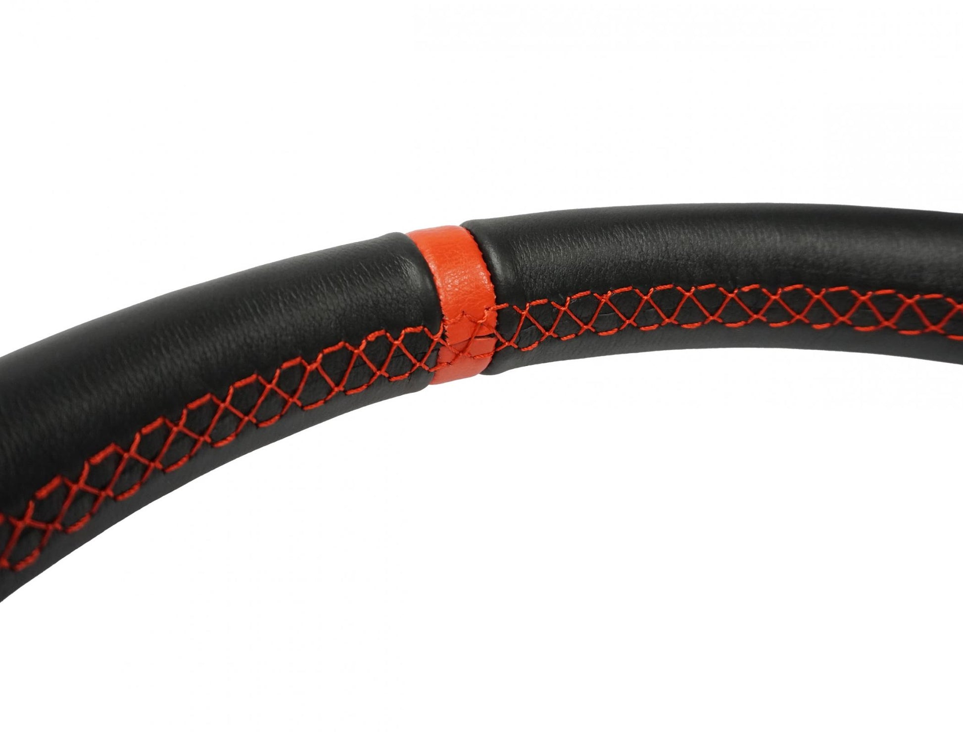 Deep Dish Leather Steering Wheel 13 Inch Diameter Red PRP Seats