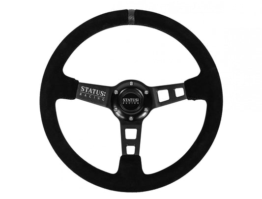 Deep Dish Suede Steering Wheel 13 Inch Diameter - Black