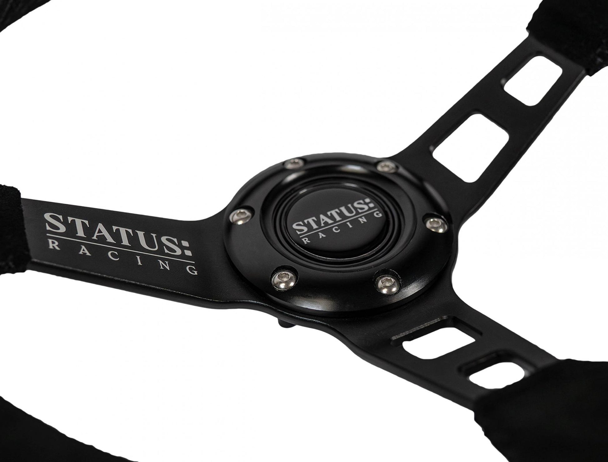 Deep Dish Suede Steering Wheel 13 Inch Diameter Black PRP Seats
