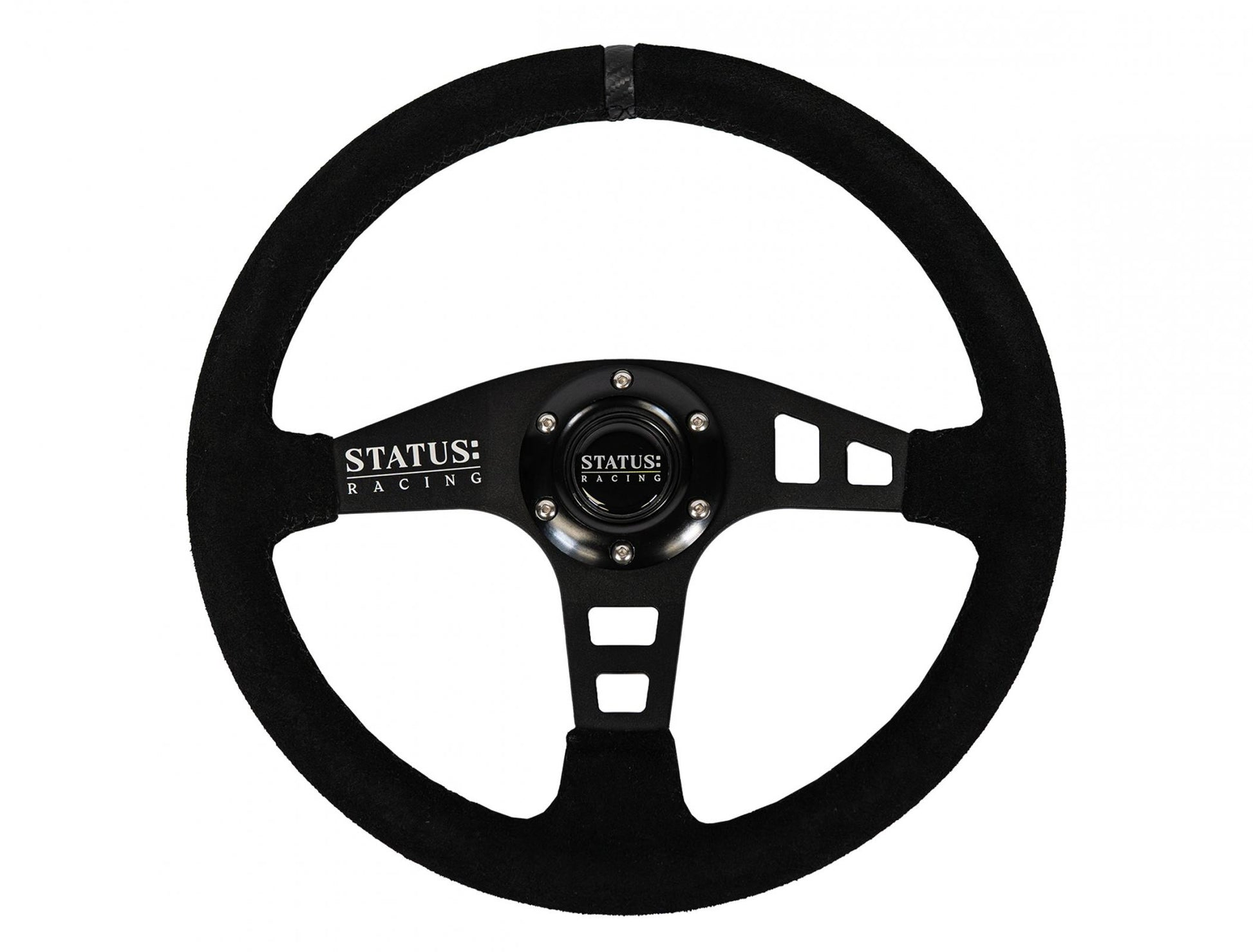 Flat Suede Steering Wheel 13 Inch Diameter Black PRP Seats