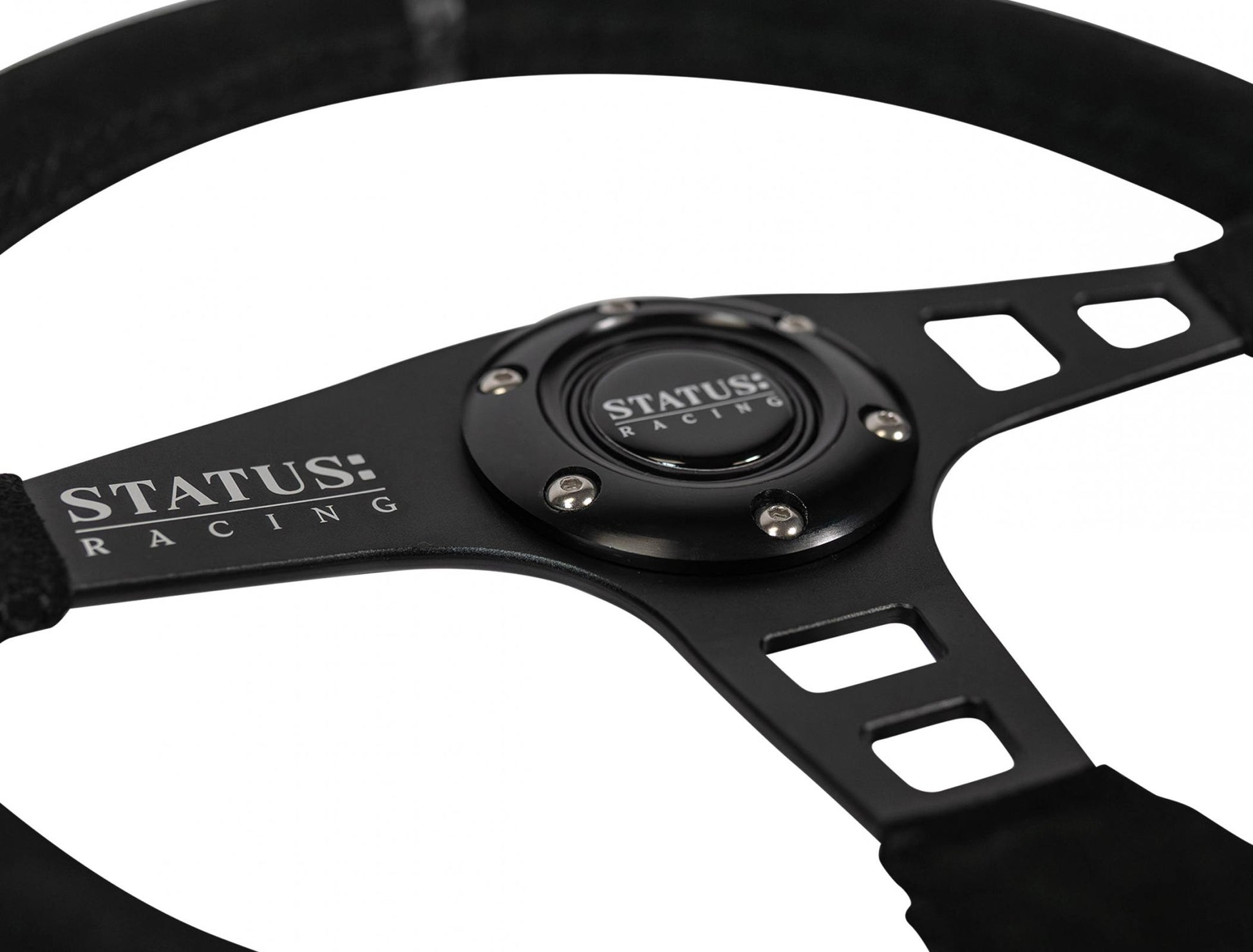 Flat Suede Steering Wheel 13 Inch Diameter Black PRP Seats