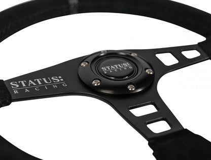 Flat Suede Steering Wheel 13 Inch Diameter Black PRP Seats