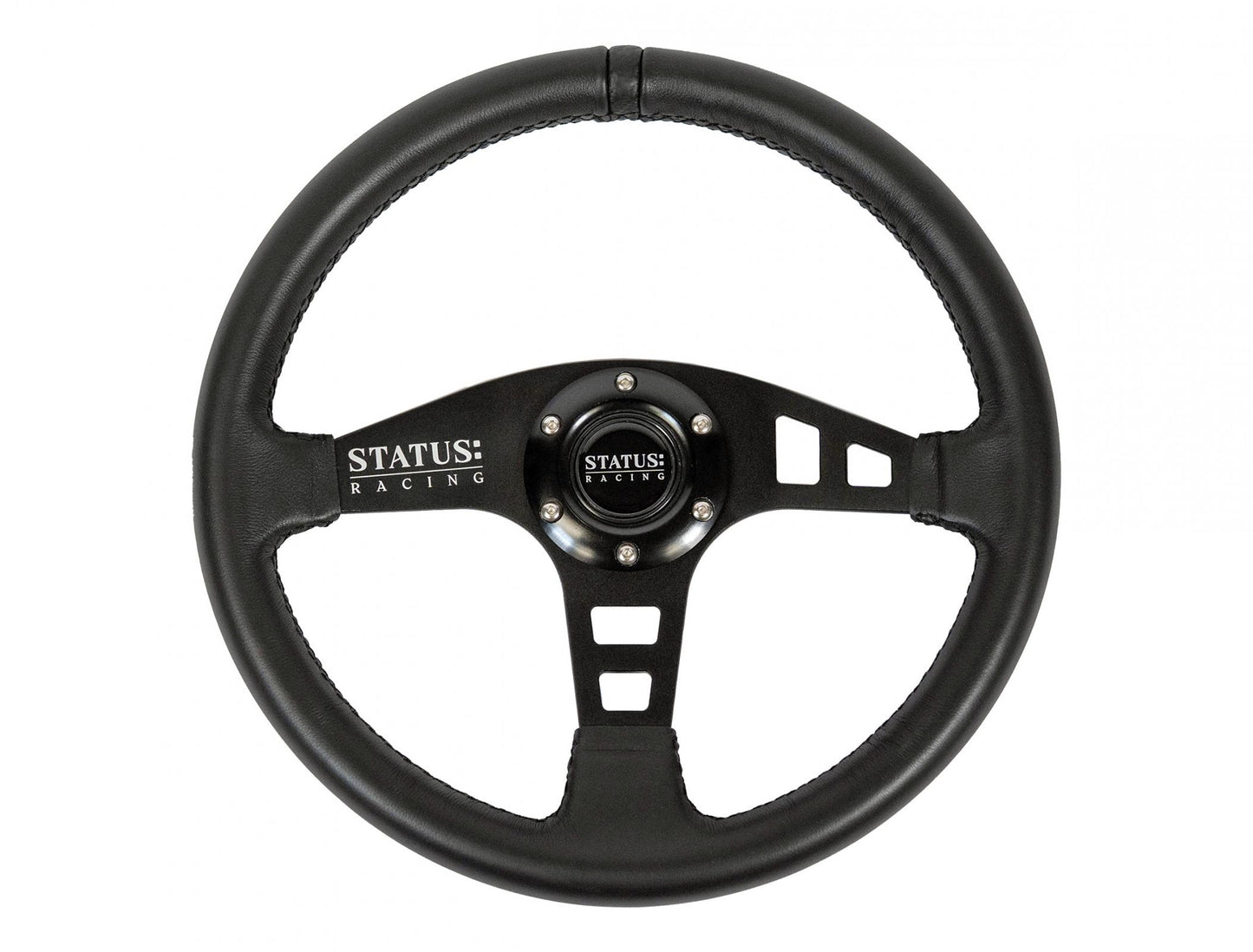 Flat Leather Steering Wheel 13 Inch Diameter PRP Seats