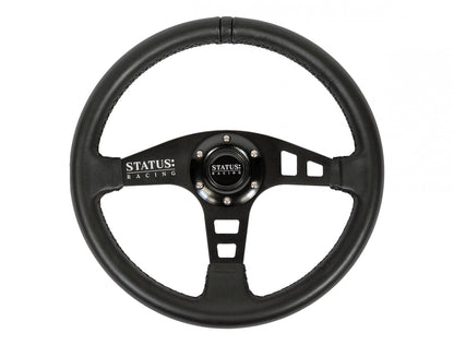Flat Leather Steering Wheel 13 Inch Diameter PRP Seats