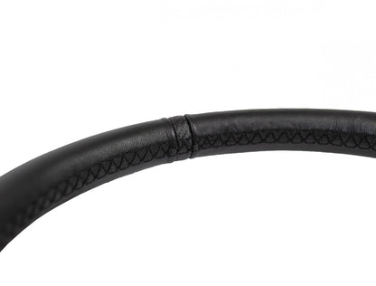 Flat Leather Steering Wheel 13 Inch Diameter Black PRP Seats