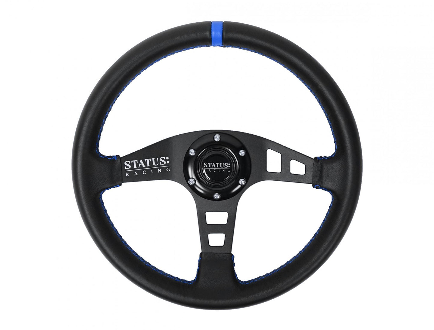 Flat Leather Steering Wheel 13 Inch Diameter PRP Seats