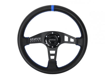 Flat Leather Steering Wheel 13 Inch Diameter PRP Seats