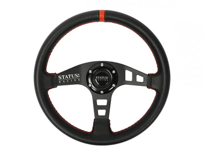 Flat Leather Steering Wheel 13 Inch Diameter PRP Seats