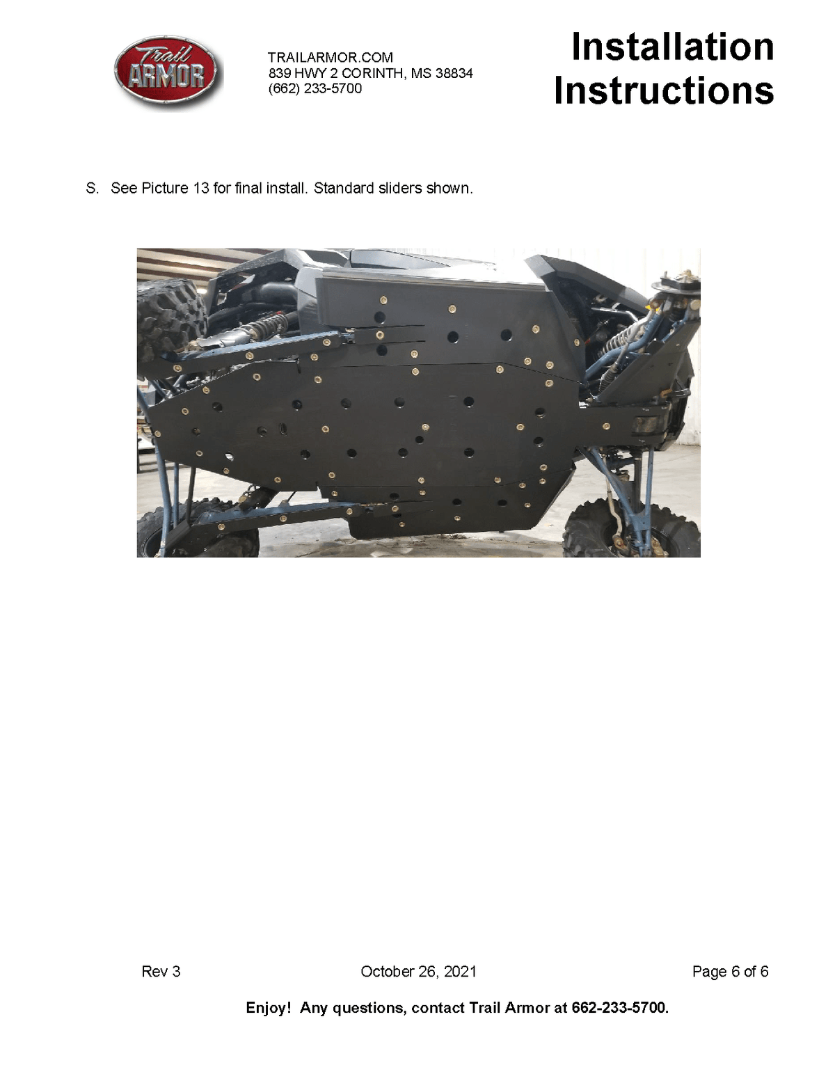 Trail Armor Full Skid Plate for 2020+ RZR Pro XP
