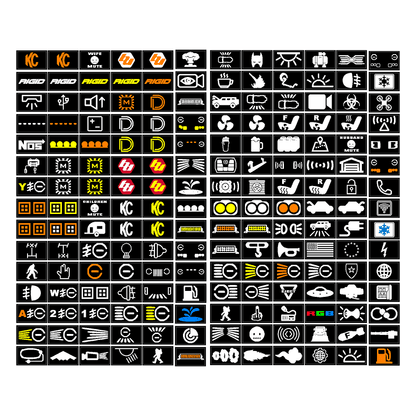 Printed Series Auxiliary Switch Labels (Upfitter) - 2018+ Jeep Wrangler / Gladiator JL / JT