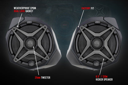 SSV Works 6.5" Front-Kick Speaker Pods for 2017-2025 Can-Am Maverick X3