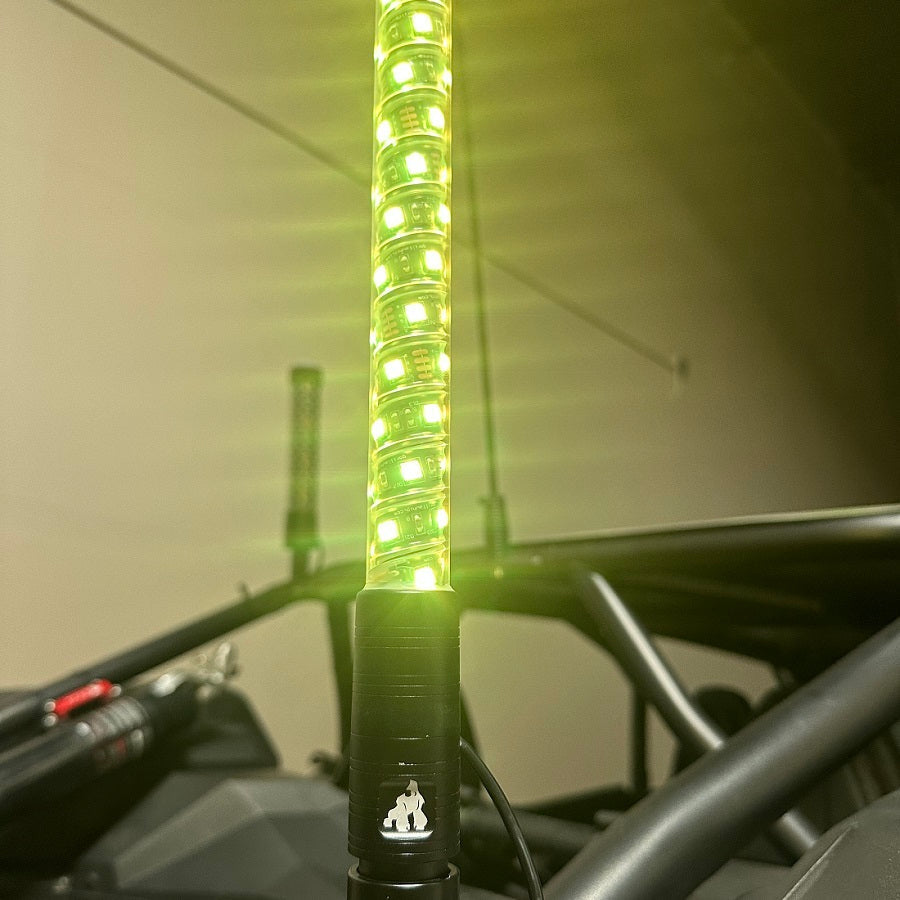 4' LED Whip Xtreme Pro Single Whip - RGB Twisted Poly Tube Encased