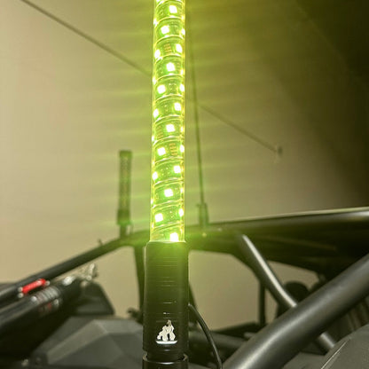 4' LED Whip Xtreme Pro Single Whip - RGB Twisted Poly Tube Encased