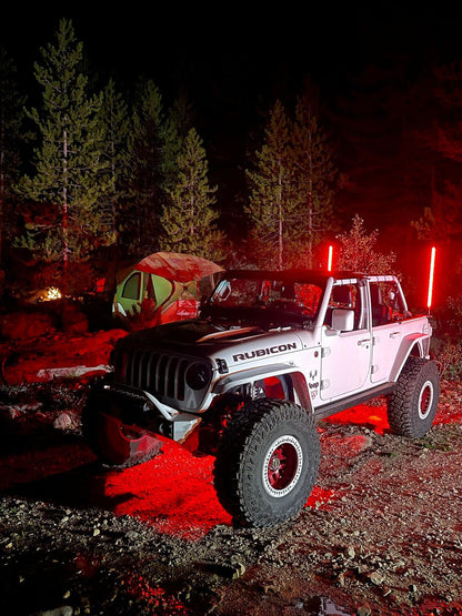 4' LED Whip Xtreme Pro Pair - RGB Twisted Poly Tube Encased