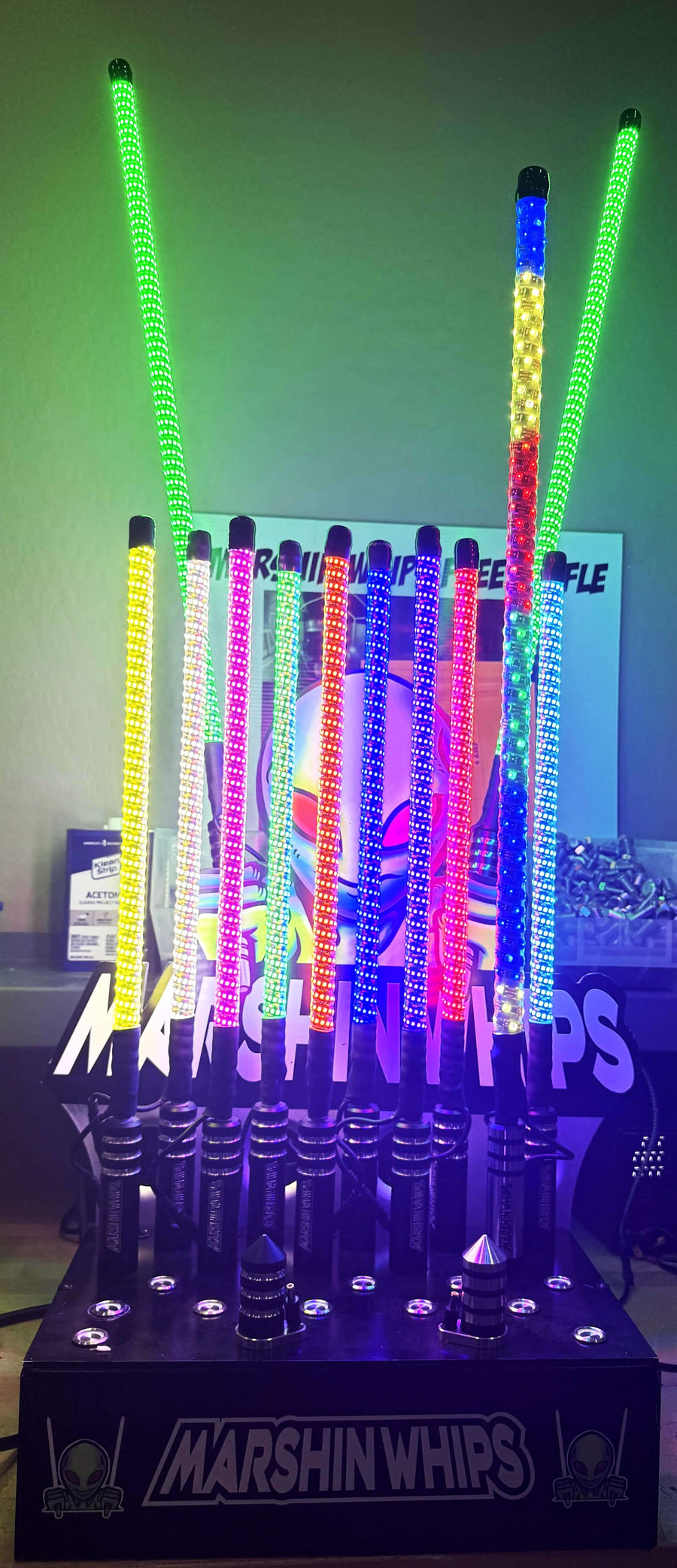 Large Marshin Whips Display