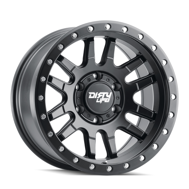Dirty Life 9309 Canyon Pro 17x9/5x127 BP/-38mm Offset/71.5mm Hub Matte Black Wheel - Beadlock