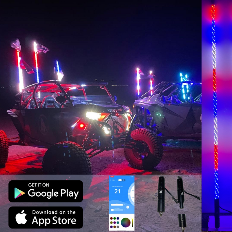 3' LED Whip Elite HD II Single Whip Magnetic Mount