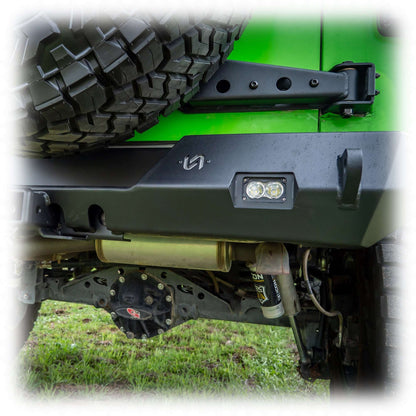 Rear Bumper with LED Pod Lights and Hitch Receiver for Jeep Wrangler JK