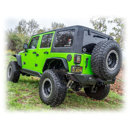 Angled Rear Bumper with LED Pod Lights and Hitch Receiver for Jeep Wrangler JK