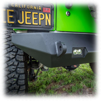 Rear Bumper with LED Pod Lights and Hitch Receiver for Jeep Wrangler JK