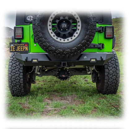 Rear Bumper with LED Pod Lights and Hitch Receiver for Jeep Wrangler JK