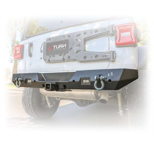 Rear Bumper with LED Pod Lights and Hitch Receiver for Jeep Wrangler JL