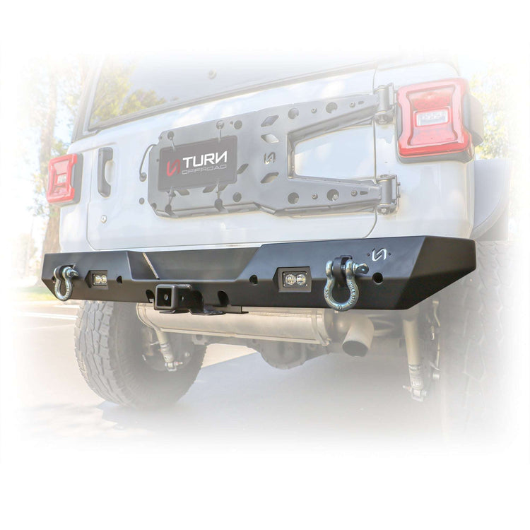 Rear Bumper with LED Pod Lights and Hitch Receiver for Jeep Wrangler JL