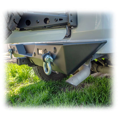 Minimalist Rear Bumper with LED Pod Lights and Hitch Receiver for Jeep Wrangler JL