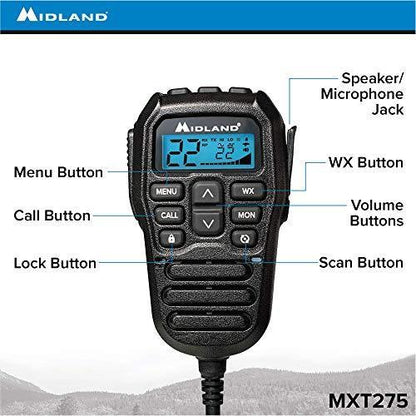 Midland MXT275 MicroMobile Repeater-Capable GMRS Radio 15W