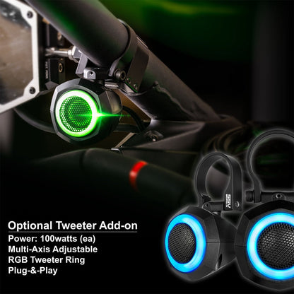 SSV Works V-Spec 3-Speaker Plug-&-Play Kit with Kenwood MR300BT for 2014-2023 Polaris RZR