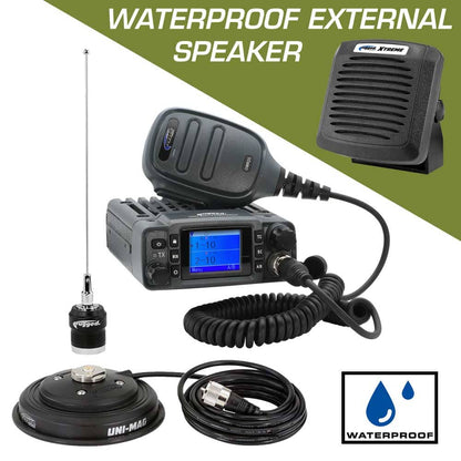 Rugged Radios Adventure Radio Kit - GMR25 Waterproof GMRS Mobile Radio Kit and External Speaker