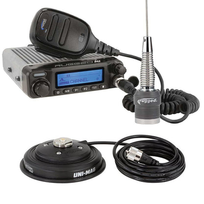 Rugged Radios Adventure Radio Kit - M1 Waterproof Powerful Business Band Mobile Radio Kit and External Speaker