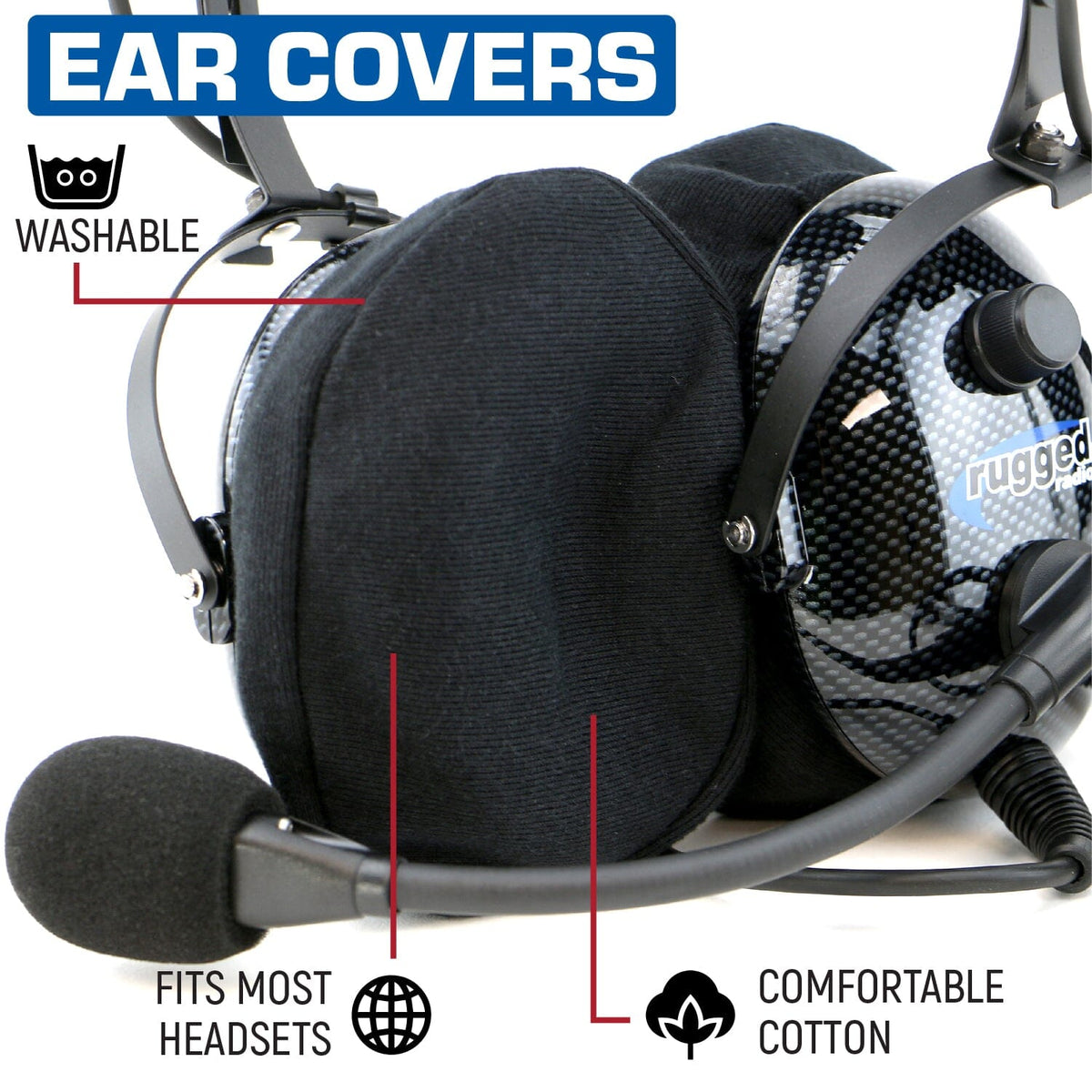 Rugged Radios Cloth Ear Covers for Headsets