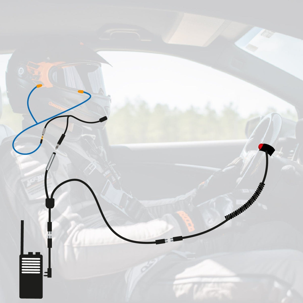 Rugged Radios NASCAR and IMSA Racing Communication System for Driver Only