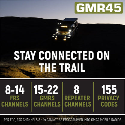 Rugged Radios Radio Kit - GMR45 High Power GMRS Band Mobile Radio with Antenna