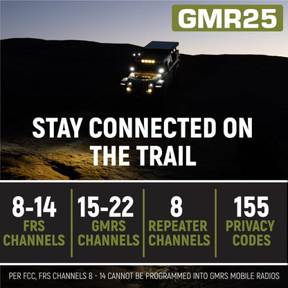 Rugged Radios Radio Kit Lite - GMR25 Waterproof GMRS Mobile Radio with Stealth Antenna