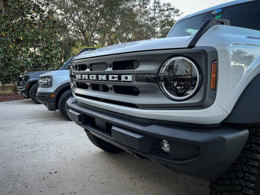 Smoked Signature Style Light Bar Overlays - 2021+ Bronco (Standard Headlights)