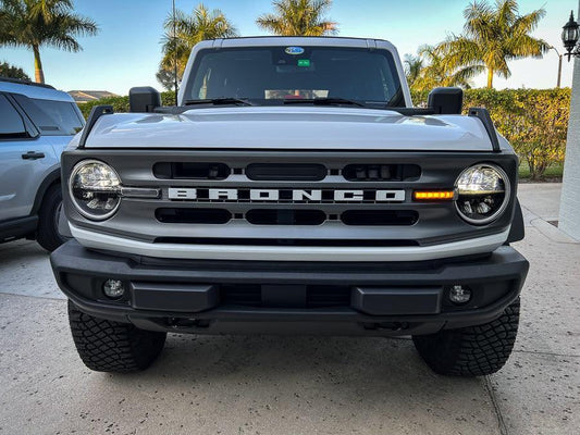 Smoked Signature Style Light Bar Overlays - 2021+ Bronco (Standard Headlights)