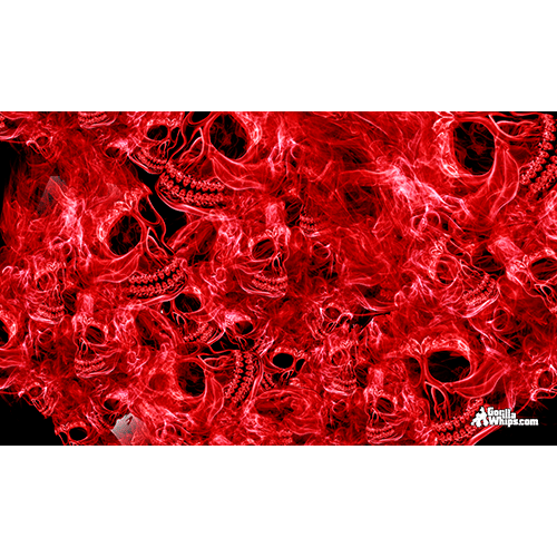 Smoke Skull Red 3x5 Grommet Whip Flag