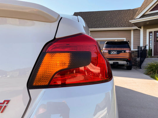 Special Edition Dark Smoke Carbon Fiber Tail Light Overlays - 2015+ WRX / STI