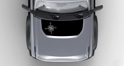 Stealth Black Compass Rose Hood Overlay (Printed Series) - 2021+ Bronco