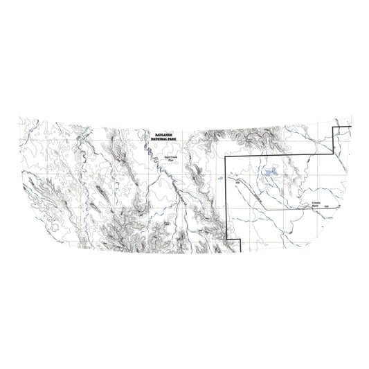 Stealth Clear Badlands Topographic Map Hood Overlay - 2021+ Bronco