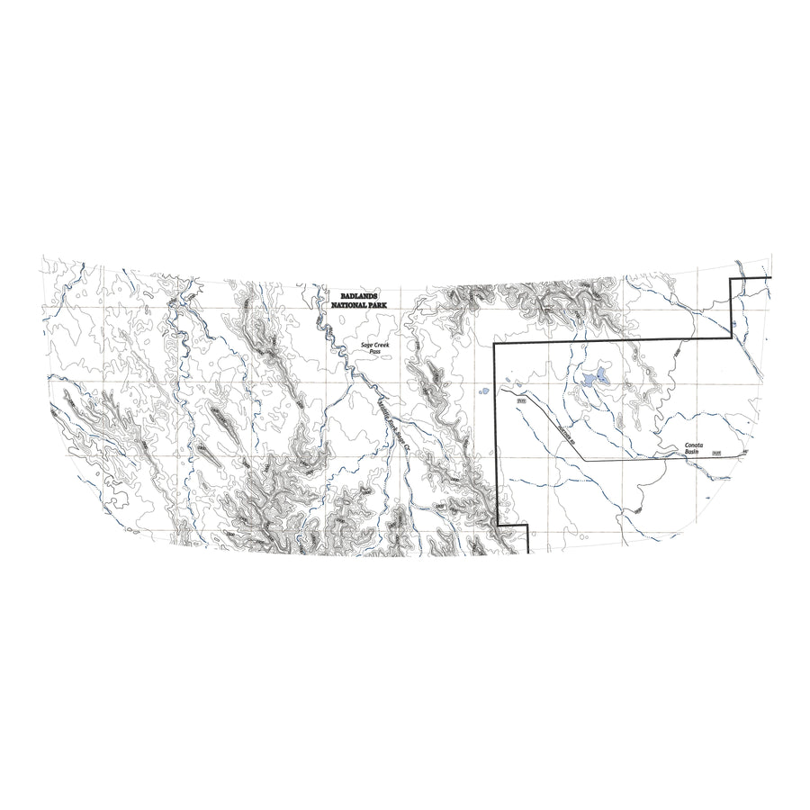 Stealth Clear Badlands Topographic Map Hood Overlay - 2021+ Bronco