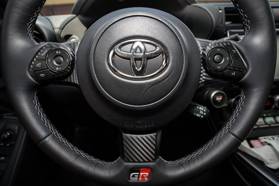 Steering Wheel Controls + Lower Spoke 3D Carbon Overlays - 2022+ BRZ / GR86